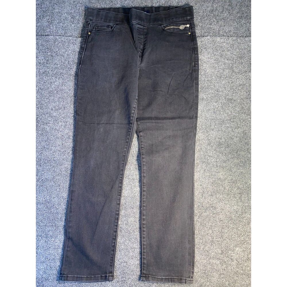 Tommy Hilfiger Gramercy Jeans Women's 14 Black Denim Stretch Flat Front Straight
